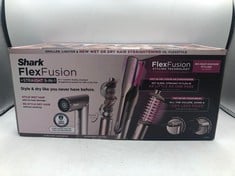 SHARK FLEXFUSION STRAIGHT AIR + CERAMIC STYLER, HAIR DRYER & STRAIGHTENER, STORAGE CASE, SCALP SHIELD, 5 STYLERS INCLUDING AUTO-WRAP CURLER, NO HEAT DAMAGE, ALL HAIR TYPES, COSMIC BLUSH HD652SUK.: LO