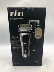 BRAUN SERIES 9 PRO ELECTRIC SHAVER WITH 3+1 HEAD, PROLIFT TRIMMER, CHARGING STAND & TRAVEL CASE, SONIC TECHNOLOGY, UK 2 PIN PLUG, 9417S.: LOCATION - TOP 50 RACK