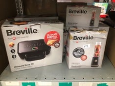 QUANTITY OF KITCHEN & APPLIANCES ITEMS TO INCLUDE BREVILLE BLEND ACTIVE PERSONAL BLENDER & SMOOTHIE MAKER | 350W | 1 PORTABLE BLEND ACTIVE BOTTLE (600ML) | LEAK PROOF LID | BLACK & GOLD [VBL251]: LOC