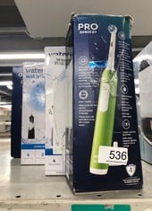 QUANTITY OF HEALTH & BEAUTY ITEMS TO INCLUDE ORAL-B PRO JUNIOR KIDS ELECTRIC TOOTHBRUSH, 1 TOOTHBRUSH HEAD, 3 MODES WITH KID-FRIENDLY SENSITIVE MODE, FOR AGES 6+, 2 PIN UK PLUG, GREEN: LOCATION - D