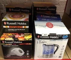 QUANTITY OF KITCHEN & APPLIANCES ITEMS TO INCLUDE RUSSELL HOBBS 22851 BRITA FILTER PURITY ELECTRIC KETTLE, ILLUMINATING FILTER KETTLE WITH BRITA MAXTRA+ CARTRIDGE INCLUDED, 3000 W, 1.5 LITRE, PLASTIC