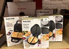 QUANTITY OF KITCHEN & APPLIANCES ITEMS TO INCLUDE SALTER DUAL OMELETTE MAKER – NON-STICK DEEP FILL COOKING PLATES, DOUBLE EGG COOKER, MAKES 2 OMELETTES, NO FLIPPING REQUIRED, COOK WITH LITTLE TO NO O