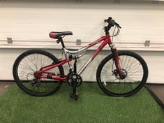 APOLLO FS26 RED/GREY ADULT MOUNTAIN BIKE: LOCATION - FLOOR(COLLECTION OR OPTIONAL DELIVERY AVAILABLE)