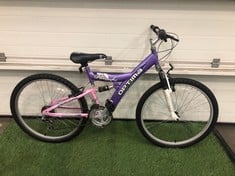 OPTIMA PANACHE PURPLE/PINK ADULT MOUNTAIN BIKE: LOCATION - FLOOR(COLLECTION OR OPTIONAL DELIVERY AVAILABLE)