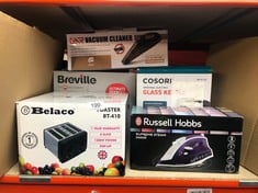 QUANTITY OF KITCHEN & APPLIANCES ITEMS TO INCLUDE RUSSELL HOBBS SUPREME STEAM IRON, POWERFUL VERTICAL STEAM FUNCTION, NON-STICK STAINLESS STEEL SOLEPLATE, EASY FILL 300ML WATER TANK, 110G STEAM SHOT,