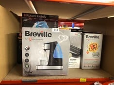 QUANTITY OF ITEMS TO INCLUDE BREVILLE VST072 DURACERAMIC WAFFLE MAKER, NON-STICK AND EASY CLEAN WITH DEEP-FILL REMOVABLE PLATES, WHITE AND STAINLESS STEEL: LOCATION - C RACK