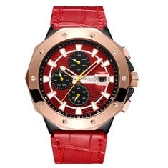 GAMAGES OF LONDON LIMITED EDITION HAND ASSEMBLED MILITARY SPORTS AUTOMATIC ROSE RED WATCH SKU:GA1493 RRP £710: LOCATION - TOP 50 RACK