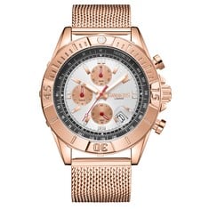 GAMAGES OF LONDON LIMITED EDITION HAND ASSEMBLED GILD  QUARTZ HYBRID ROSE WHITE WATCH SKU:GA1903 RRP £805: LOCATION - TOP 50 RACK