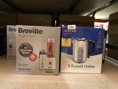 QUANTITY OF KITCHEN & APPLIANCES ITEMS TO INCLUDE BREVILLE BLEND ACTIVE PERSONAL BLENDER & SMOOTHIE MAKER | 350W | 2 PORTABLE BLEND ACTIVE BOTTLES (600ML) | LEAK PROOF LIDS | WHITE & GREEN [VBL246]: