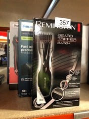 QUANTITY OF ITEMS TO INCLUDE REMINGTON BARBA BEARD TRIMMER (ADVANCED CERAMIC BLADES, POP-UP DETAIL TRIMMER, ADJUSTABLE ZOOM WHEEL, 9 LENGTH SETTINGS, COMB ATTACHMENT, CORD OR CORDLESS, 40-MINUTE RUNT