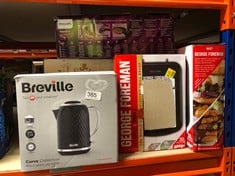 QUANTITY OF ITEMS TO INCLUDE BREVILLE CURVE ELECTRIC KETTLE | 1.7 LITRE | 3KW FAST BOIL | BLACK & CHROME [VKT017]: LOCATION - D RACK