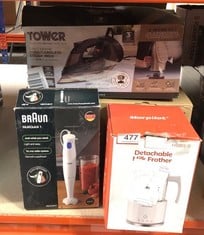 QUANTITY OF ITEMS TO INCLUDE BRAUN MULTIQUICK 1 HAND MIXER MQ10.001P, LIGHTWEIGHT MIXER WITH EASYTWIST TECHNOLOGY, ONE SPEED, 450W, WHITE: LOCATION - E RACK