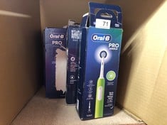 QUANTITY OF HEALTH & BEAUTY ITEMS TO INCLUDE ORAL-B PRO JUNIOR KIDS ELECTRIC TOOTHBRUSH, 1 TOOTHBRUSH HEAD, 3 MODES WITH KID-FRIENDLY SENSITIVE MODE, FOR AGES 6+,  GREEN: LOCATION - A RACK