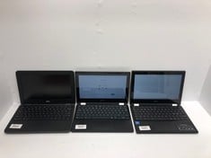 X3 LAPTOPS TO INCLUDE DELL 11 SERIES CHROMEBOOK WITH INTEL CELERON N3060 CPU, 4GB RAM, 16GB STORAGE .. (SMASHED / SALVAGE / SPARES) [JPTE72187]: LOCATION - F