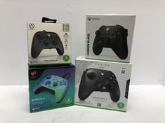 QUANTITY OF ASSORTED CONTROLLERS TO INCLUDE MICROSOFT XBOX CONTROLLER CARBON BLACK : LOCATION - F