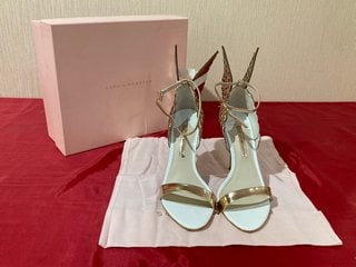 SOPHIA WEBSTER WOMEN'S EVANGELINE HEELED SANDALS IN WHITE/ROSE GOLD - UK 7 - RRP £550: LOCATION - LUXURY