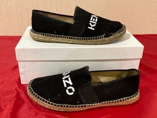 KENZO WOMEN'S LOGO ELASTIC ESPADRILLES IN BLACK - UK 6.5 - RRP £160: LOCATION - LUXURY