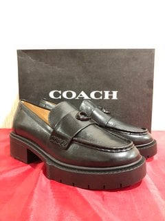 COACH WOMEN'S LEAH LEATHER LOAFERS IN BLACK - UK 4 - RRP £195: LOCATION - LUXURY