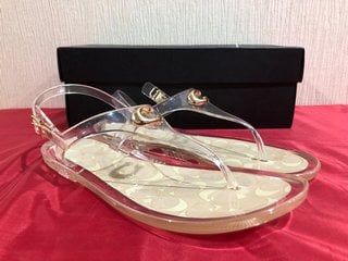 COACH WOMEN'S NATALEE RUBBER JELLY TOE POST SANDALS IN CLEAR -UK 6 - RRP £85: LOCATION - LUXURY