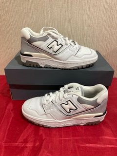 NEW BALANCE 550 PREMIUM LEATHER TRAINERS IN WHITE/GREY - UK 3.5 - RRP £130: LOCATION - LUXURY