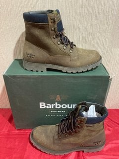 BARBOUR MEN'S CHILTERN WATERPROOF HIKING STYLE BOOTS - BROWN - UK 8 - RRP £169: LOCATION - LUXURY