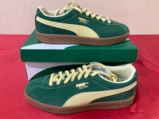 PUMA MEN'S DELPHIN LOW TOP TRAINERS - VINE/LIGHT STRAW IN UK 8 - RRP £75: LOCATION - LUXURY