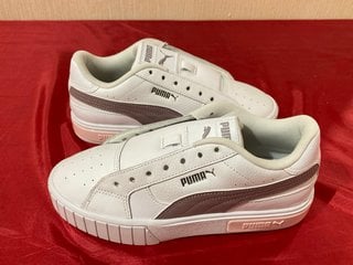 PUMA WOMEN'S CALI STAR TRAINERS IN PUMA WHITE/CHALK PINK/QUAIL - UK 4 - RRP £75: LOCATION - LUXURY