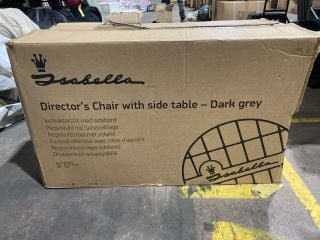 ISABELLA DIRECTORS CHAIR AND TABLE DARK GREY