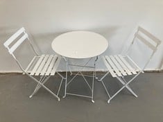 SET TABLE AND 2 CHAIRS FOR OUTDOOR USE WHITE COLOUR (DIRTY) .