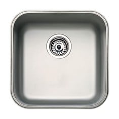 2 X TEKA BE 40.40 1C - UNDERMOUNT SINK, 1 BOWL FOR KITCHEN 50CM, STAINLESS STEEL.