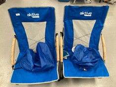 2 X AKTIVE FOLDING CHAIR BLUE COLOUR.