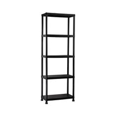 6 X 7H SEVEN HOUSE - STORAGE SHELVES, POLYPROPYLENE PP, MULTIPURPOSE, HOME, STORAGE, BEDROOM AND KITCHEN, 5 SHELVES, MAX. LOAD 125KG, 60X30.5X172CM (LXWXH), COLOUR BLACK (P.V.P UNIT 31,91€).