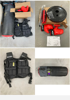 3X ASSORTMENT OF SPORTING GOODS INCLUDING A PUNCHING BAG.