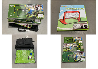 5 X ASSORTMENT OF SPORTING GOODS INCLUDING FOOTBALL GOAL UMBRO.