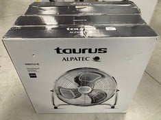 2 X TAURUS SIROCCO 18 - AIR CIRCULATOR FAN, 3 SPEEDS, 3 METAL PROPELLERS, 45 CM DIAMETER, ADJUSTABLE INCLINATION, 120 W, REMOVABLE GRILLE, SILENT, NON-SLIP BASE, COLOUR CHROME