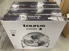 2 X TAURUS SIROCCO 18 - AIR CIRCULATOR FAN, 3 SPEEDS, 3 METAL PROPELLERS, 45 CM DIAMETER, ADJUSTABLE INCLINATION, 120 W, REMOVABLE GRILLE, SILENT, NON-SLIP BASE, COLOUR CHROME