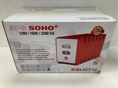 SALICRU SPS 1200 SOHO+ - 1200 VA LINE-INTERACTIVE UNINTERRUPTIBLE POWER SUPPLY (UPS) WITH DUAL USB CHARGER, RED, (P.V.P. 179,99€).