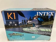 INTEX 68305NP - CHALLENGER K1 INFLATABLE KAYAK WITH ONE PADDLE 274 X 76 X 33 CM, (RRP £99.95).