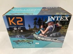 INTEX 68306 - CHALLENGER K2 INFLATABLE KAYAK & 2 PADDLES - 351 X 76 X 38 CM (P.V.P. £134.99).