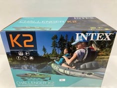 INTEX 68306 - CHALLENGER K2 INFLATABLE KAYAK & 2 PADDLES - 351 X 76 X 38 CM (P.V.P. £134.99).