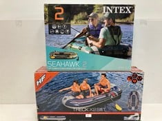 2 X INFLATABLE LEISURE BOATS INCLUDING INTEX SEAHAWK 2 .