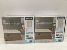 2 X INTEX DURA-BEAM DELUXE ULTRA PLUSH AIR MATTRESS 152X203X46CM.