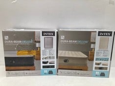 2 X INTEX INFLATABLE MATTRESSES INCLUDING INTEX DURA-BEAM DELUXE ULTRA PLUSH AIR MATTRESS.