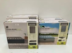 4 X INTEX INFLATABLE MATTRESSES OF DIFFERENT MODELS AND SIZES INCLUDING DURA-BEAM PLUS SIZE 1.52M X 2.03M X 36CM .