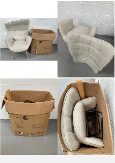 2 X HOUSEHOLD CHAIRS INCLUDING FURNISH BEIGE AMACA (INCOMPLETE).