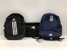 3 X ADIDAS BACKPACKS VARIOUS MODELS INCLUDING BLACK BACKPACK-LOCATION 6A.