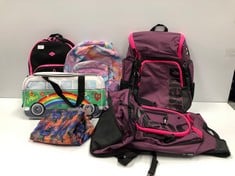 6 X BACKPACKS VARIOUS MODELS INCLUDING SAND-LOCATION BACKPACK 3A.