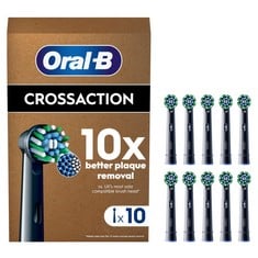 4 X ORAL-B PRO CROSSACTION ELECTRIC TOOTHBRUSH REFILLS, PACK OF 10, BLACK - ORIGINAL (LETTERBOX SIZE)-LOCATION 15A.