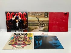 5 X VINYL VARIOUS ARTISTS AND STYLES INCLUDING AC/DC - LOCATION 35A.