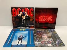 4 X VINYL VARIOUS ARTISTS AND STYLES INCLUDING AC/DC - LOCATION 35A.